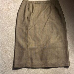 Joan & David Brown plaid Pencil Skirt